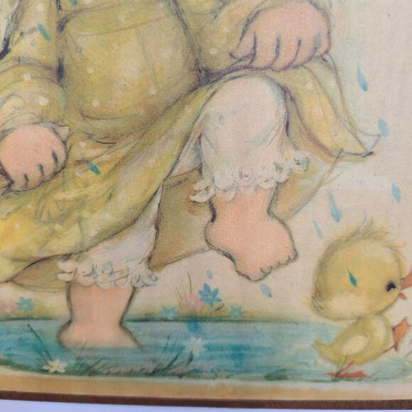 Vintage Hallmark Mary Hamilton Little Angel Big Eyes Homemade Decoupage Plaque - Picture 3 of 10